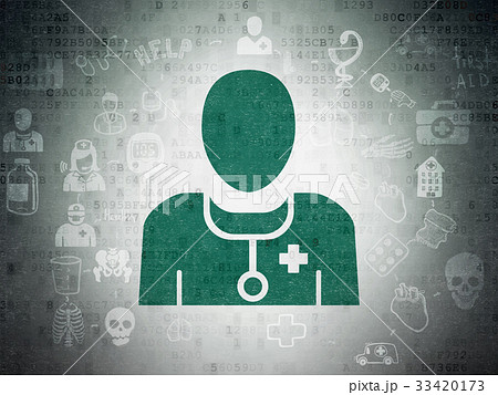 Healthcare concept: Doctor on Digital Data Paper 33420173