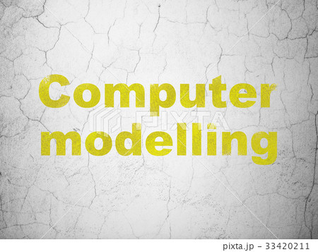 Science concept: Computer Modelling on wall Science concept: Computer Modelling on wall 33420211