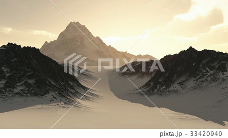 Distant Lonely Mountain Peak 33420940