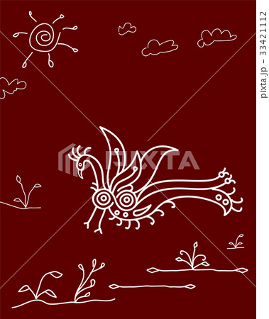 Folk Bird, Tribal Design, Motif, Wall Painting 33421112