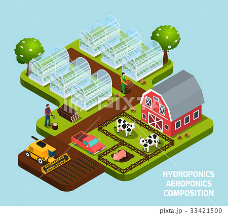 Hydroponics Isometric Composition 33421500