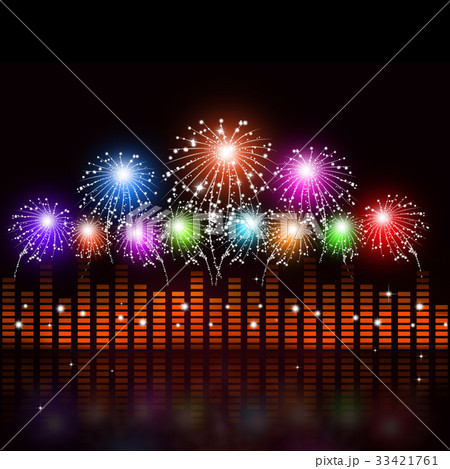 Sound Equalizer with fireworks Sound Equalizer with fireworks 33421761