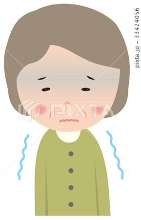 人物 表情 寒い シニア 女性 人物 表情 寒い シニア 女性 33424056