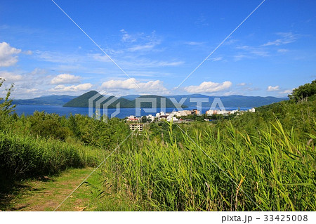 金比羅火口災害遺構散策路からみる洞爺湖温泉街 33425008