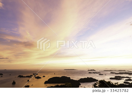 八月、茜色に染まる九十九島4 八月、茜色に染まる九十九島4 33425782