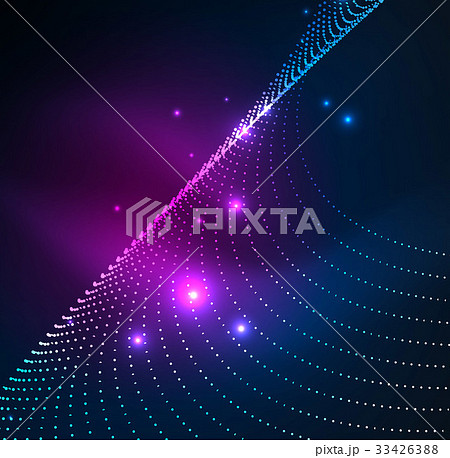 3D illuminated wave of glowing particles 33426388