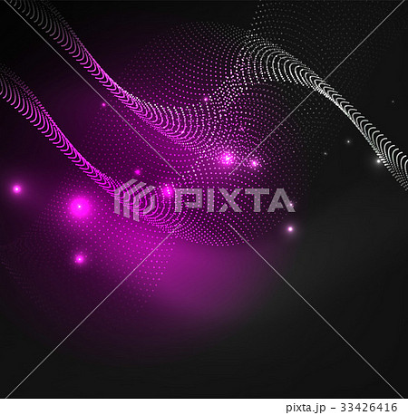 3D illuminated wave of glowing particles 33426416
