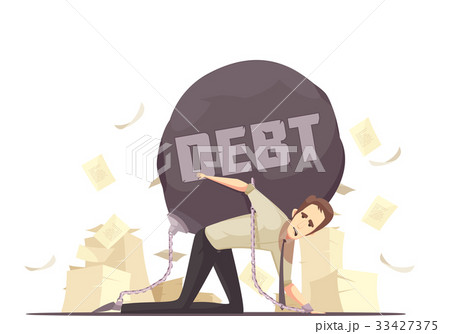 Business Failure Debt Cartoon Icon  33427375