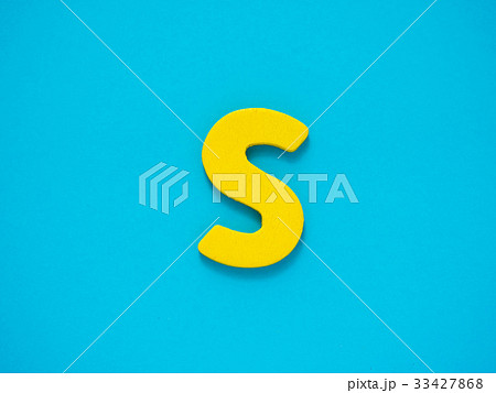 Capital letter S. Yellow letter S blue background Capital letter S. Yellow letter S blue background 33427868