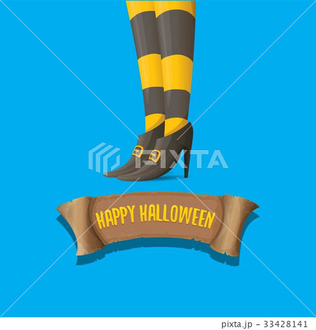 vector halloween party poster with witch legs 33428141