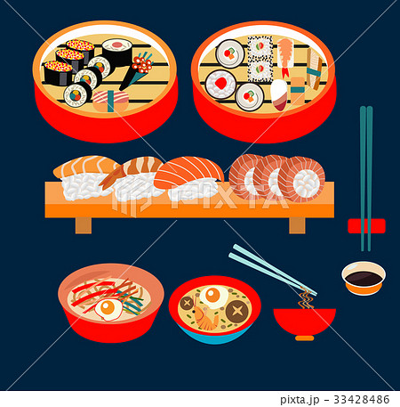 Japanese food , Japanese dishes, Sushi set 33428486