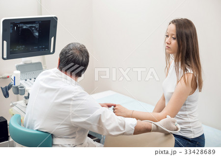Adult female patient elbow joint ultrasound at 33428689