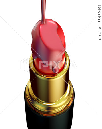 Red lipstick and nail polish on white background 33429491