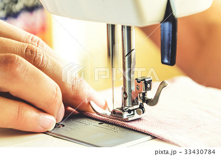 Sewing process on the sewing machine Sewing process on the sewing machine 33430784
