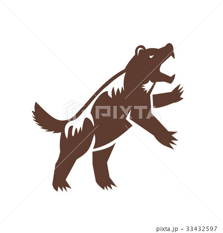 Wolverine Standing Hind Legs Retro Wolverine Standing Hind Legs Retro 33432597