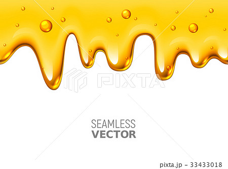 Vector seamless dripping honey on white background 33433018