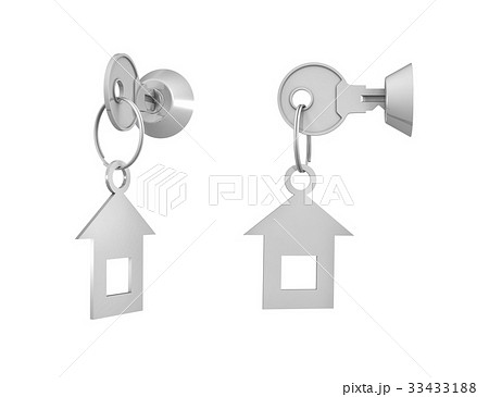3d rendering of 2 keys with attached labels inside 33433188