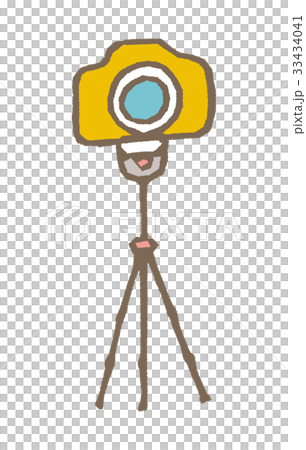 Camera with stand [Line drawing, Series] 33434041