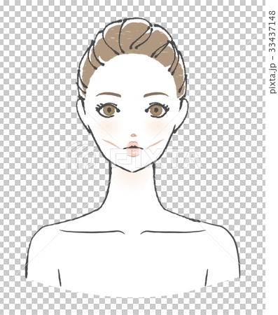 顔　エクササイズ　頬をへこませる 33437148