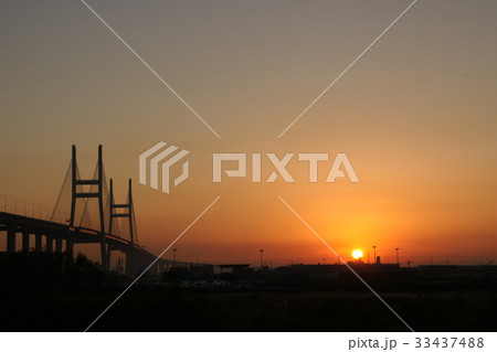 夕焼け 西海の大橋 忠南 33437488