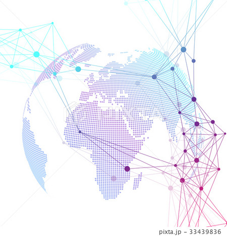 Dotted world globe. Scientific geometric 33439836