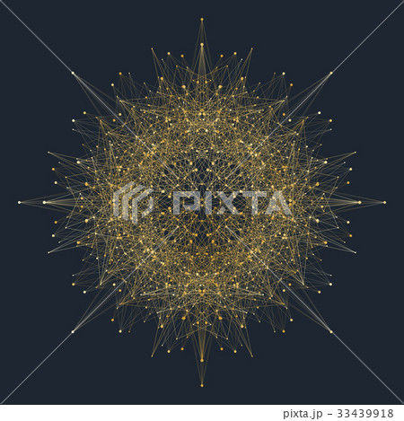 Fractal element with compounds lines and dots. Big Fractal element with compounds lines and dots. Big 33439918