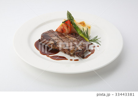 ステーキ アスパラガス 食べ物 33443381