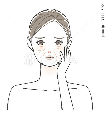 中高年　シミ　イラスト 33444592