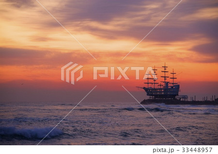 江陵市 夕焼け 海 33448957