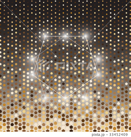 Pentagon gold halftone dot abstract background 33452409