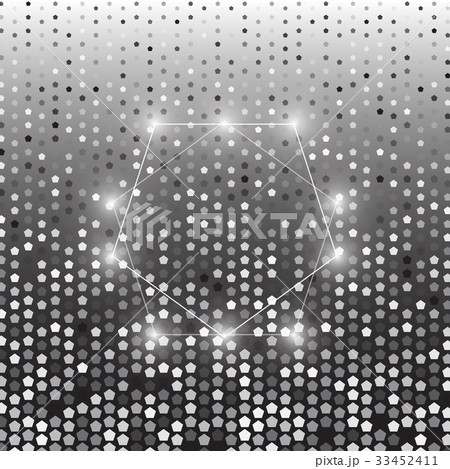 Pentagon silver halftone dot abstract background Pentagon silver halftone dot abstract background 33452411
