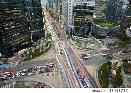 高層ビル 交差点 ソウル 33453737
