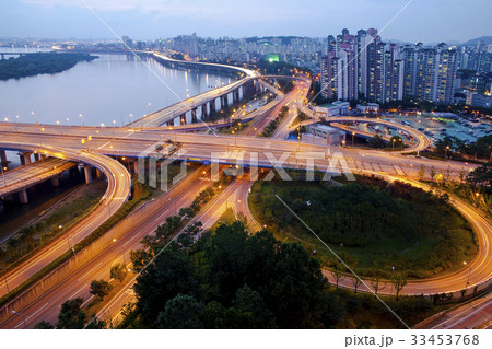 麻浦大橋 ソウル 夜景 33453768