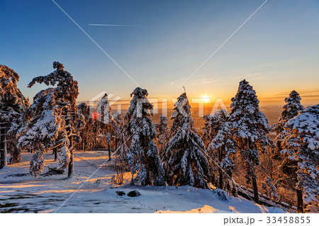 Sunset at mountain 33458855