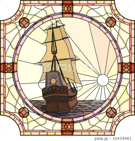 Illustration of sailing ships. 33459461