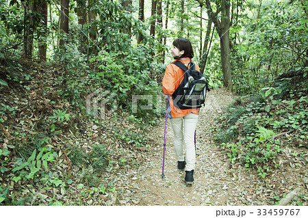 登山　女性　山ガール　トレッキング　山登り　山　アウトドア　ハイキング 33459767