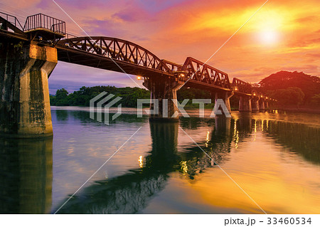 river khaw bridge in kanchanaburi thailand 33460534