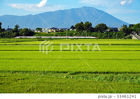 夏の雫石　岩手山と秋田新幹線こまち 33461241