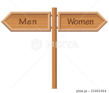 Men Women Signpost Wooden Style Men Women Signpost Wooden Style 33462464
