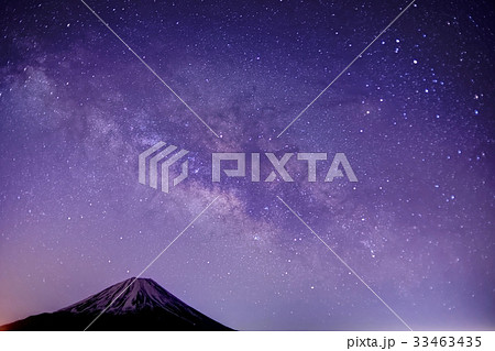 精進湖・パノラマ台から富士山と天の川を望む 精進湖・パノラマ台から富士山と天の川を望む 33463435