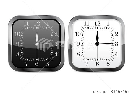 Clock. Square shape clock face with chrome frame 33467165