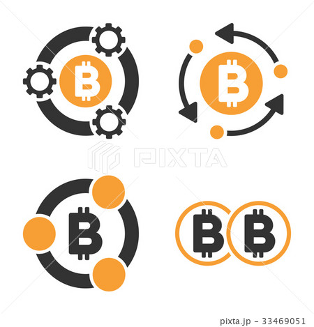 Bitcoin Collaboration Vector Icon Set Bitcoin Collaboration Vector Icon Set 33469051