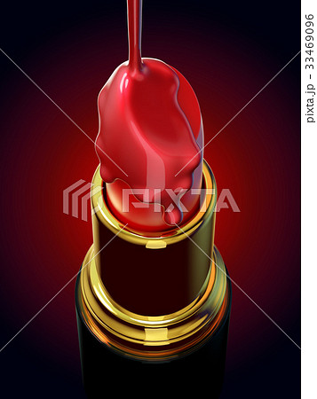 Red lipstick and nail polish on red and black 33469096