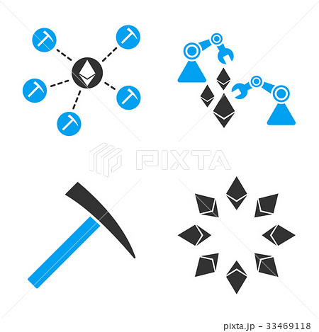 Ethereum Mine Vector Icon Set 33469118