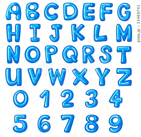 Font design for english alphabets and numbers 33469741