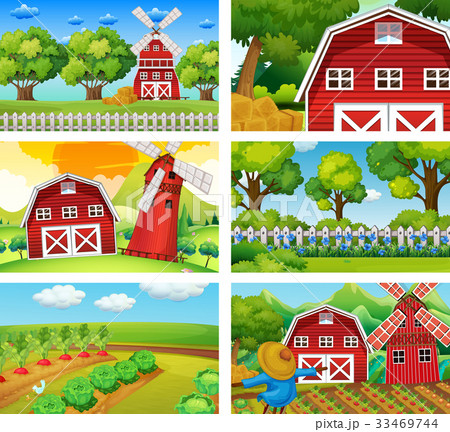 Six different scenes of farm 33469744