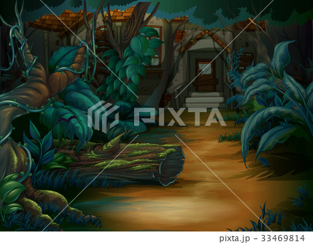 Haunted house in the deep forest 33469814