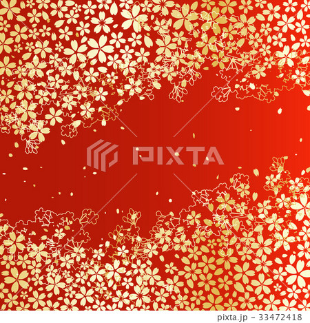 新年　桜　金　朱赤  33472418
