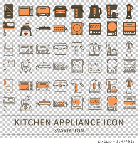 Kitchen appliances icon set Kitchen appliances icon set 33474612