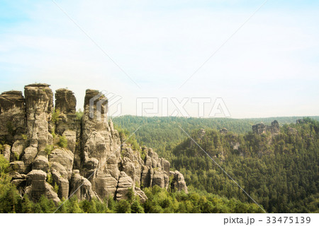 Mountains of Bastei, rocks formation  33475139